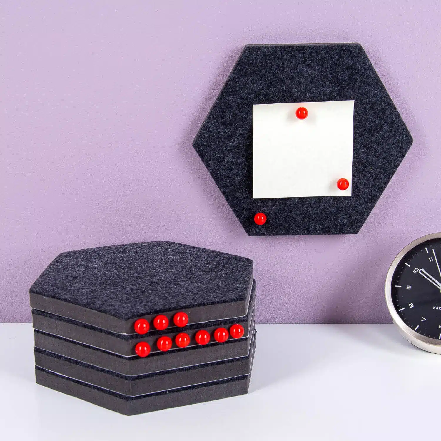 Selbstklebende Hexagon-Pinnwรคnde (Set aus 6)