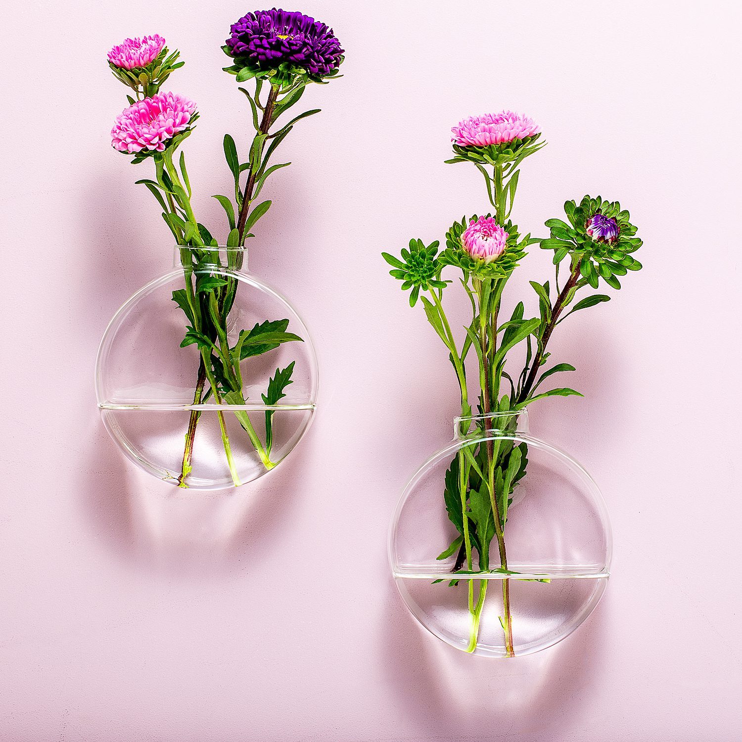 Glas Wandvasen -  Runden