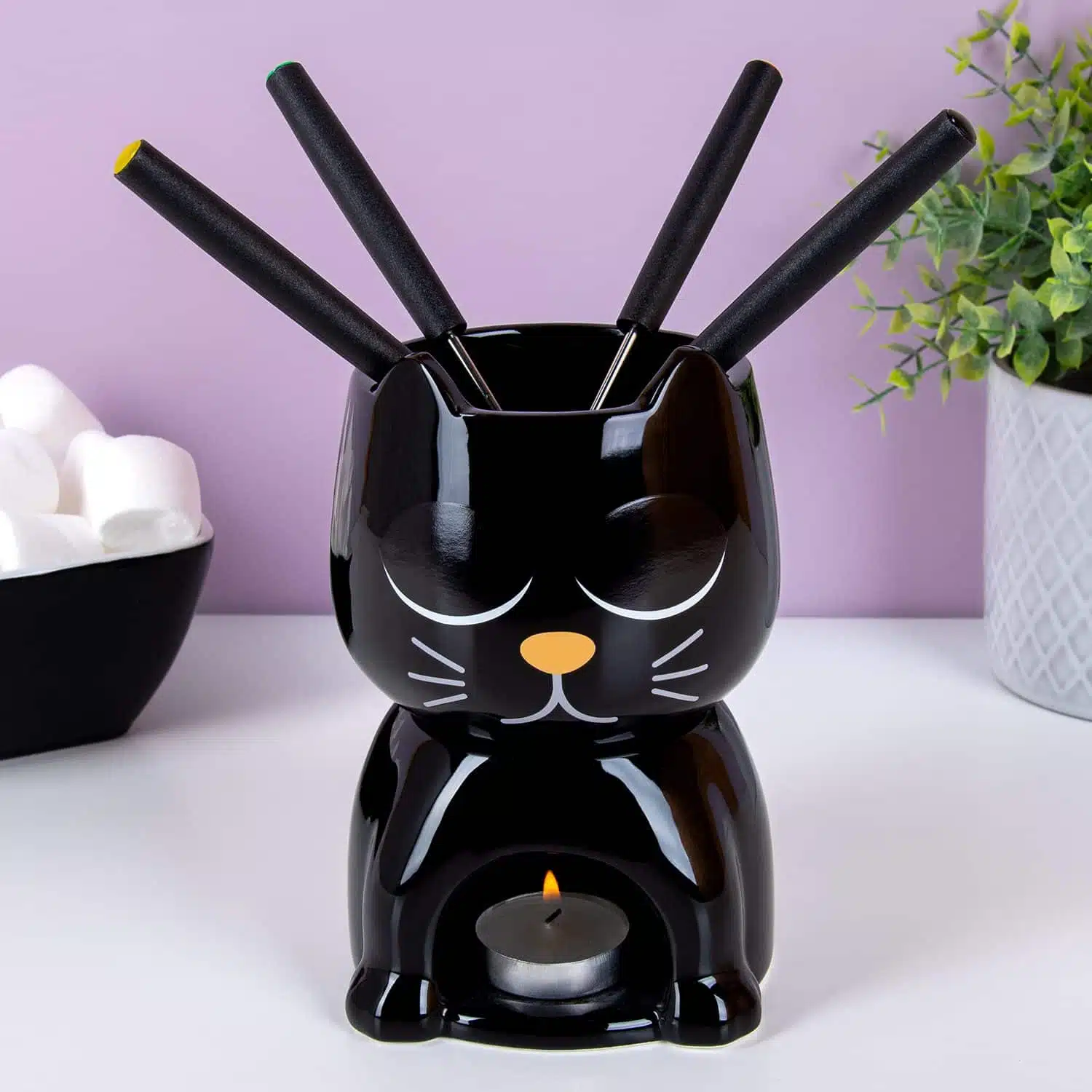 Wärmeempfindliches Katzen-Fondue-Set