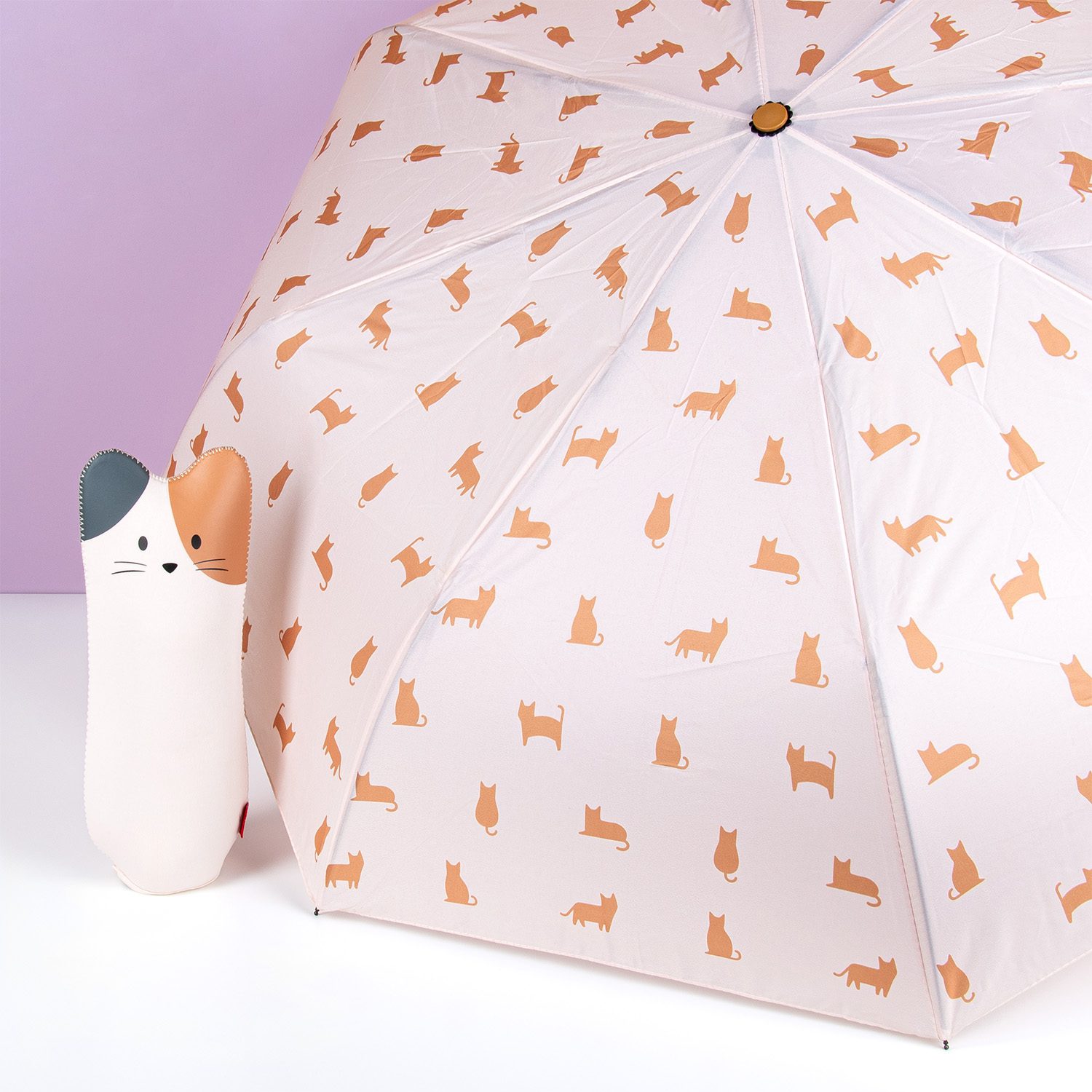 Regenschirm mit Tierhülle - Katze