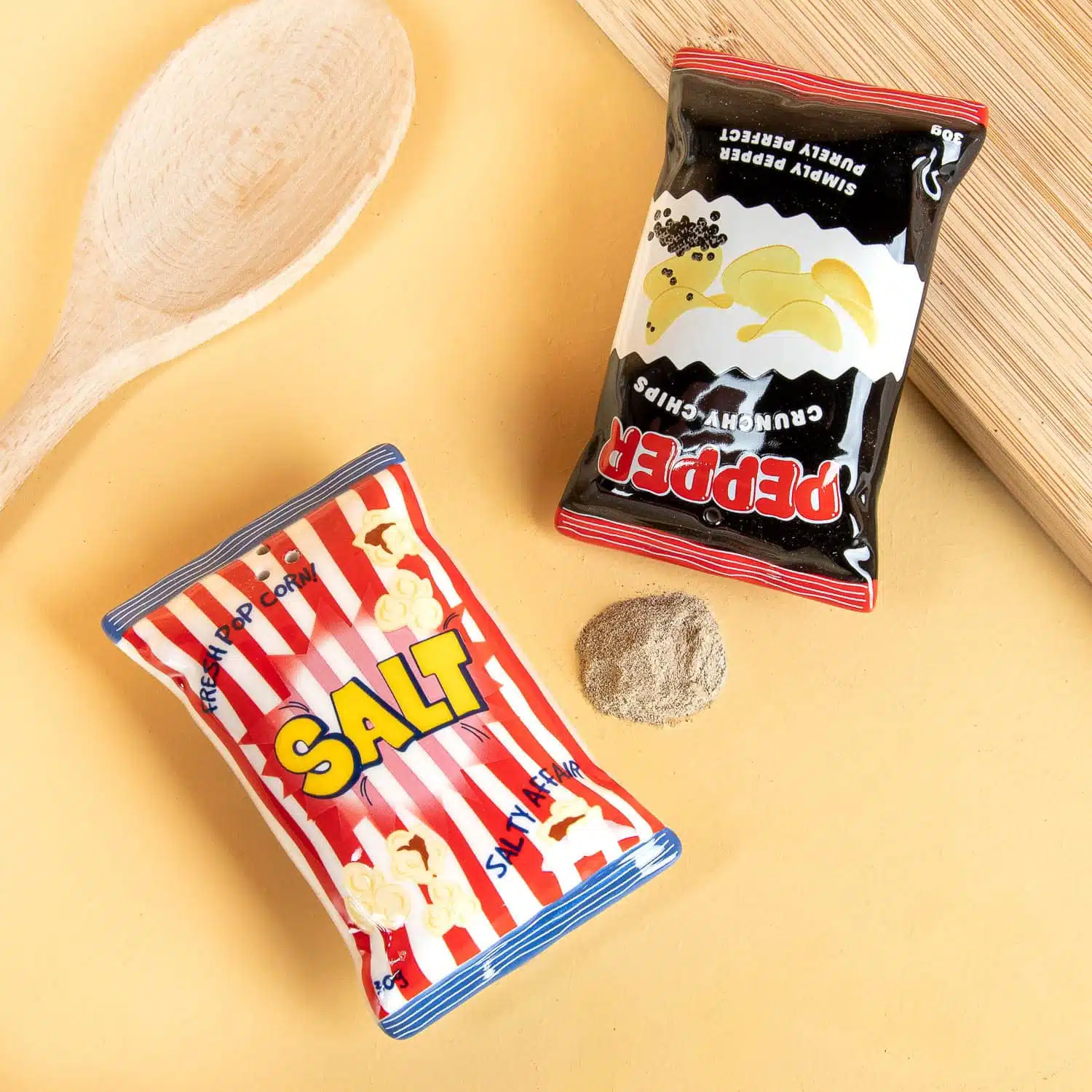Chips und Popcorn Salz- und Pfefferstreuer (Set aus 2)