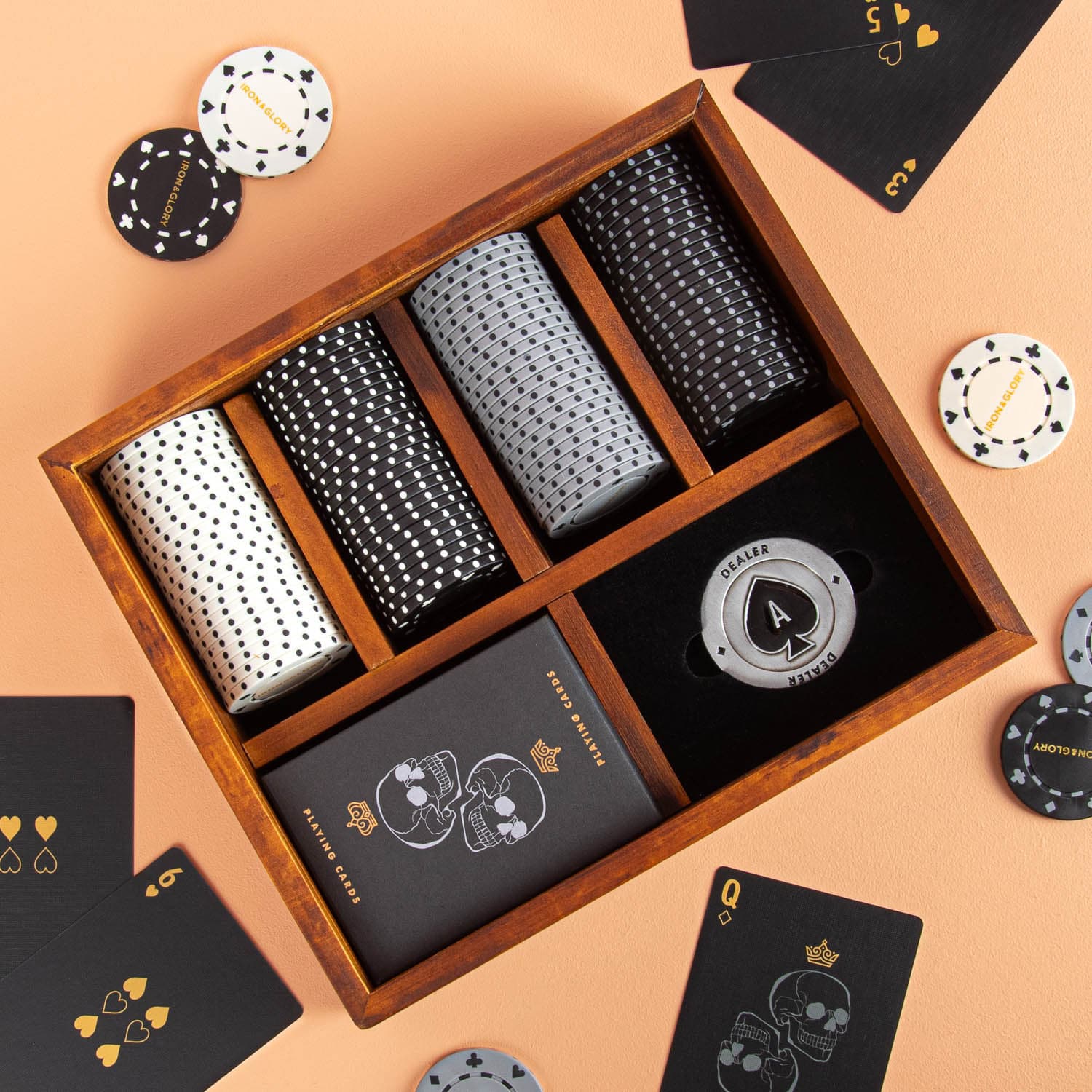 Luxus-Pokerset aus Holz
