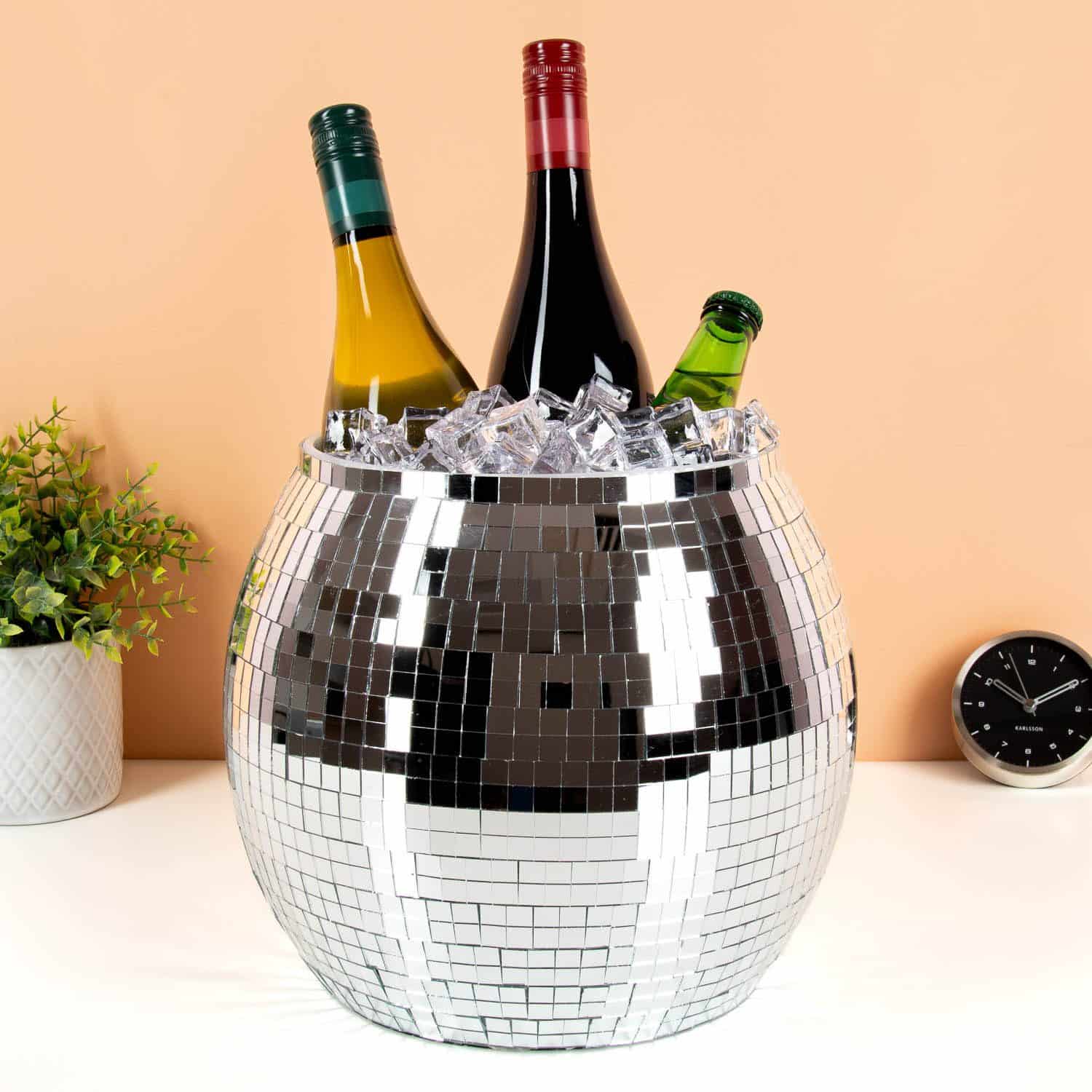 Discokugel-Eiskübel - Silber