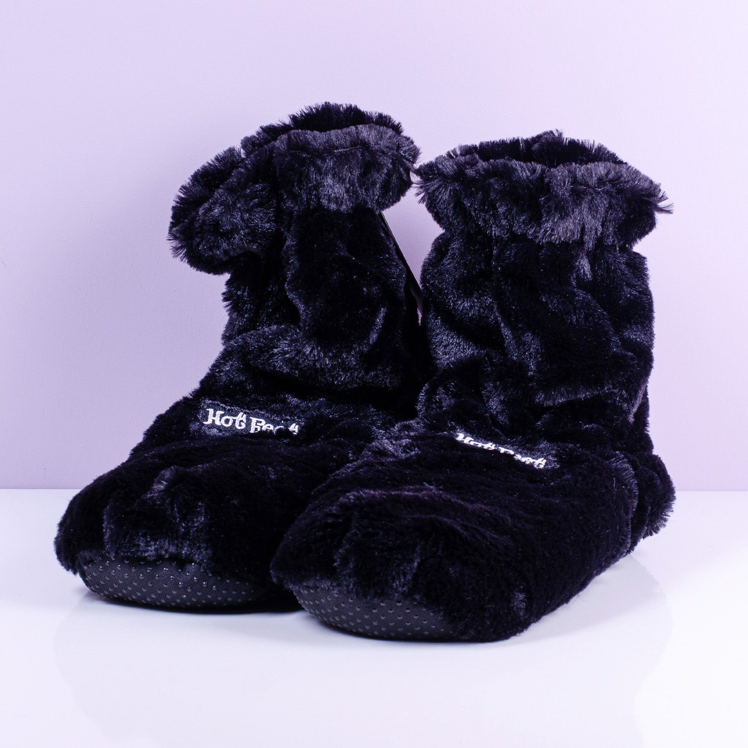 Hot Feet Mikrowellen-Hausschuhe - Hoch/Schwarz