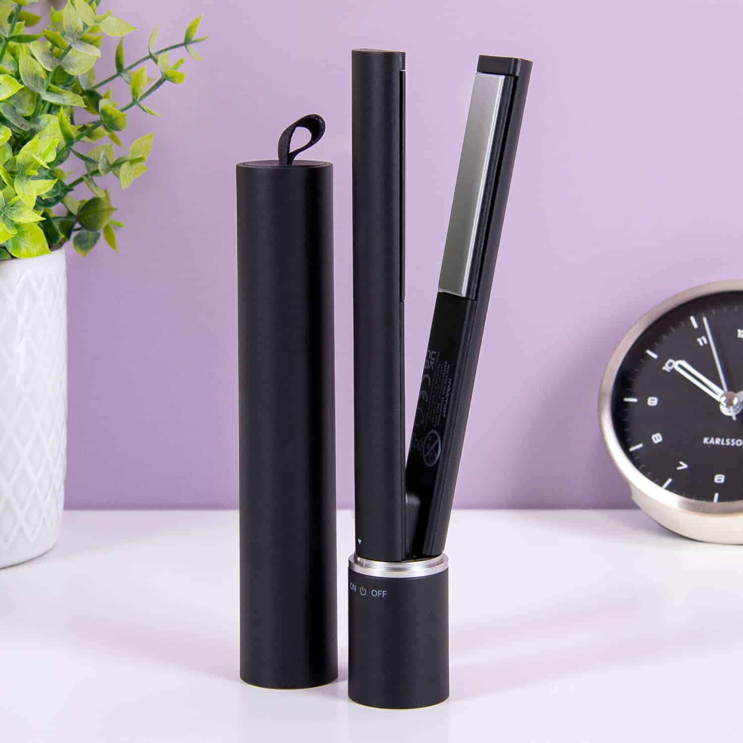 Mini-Glätteisen mit Reiseetui