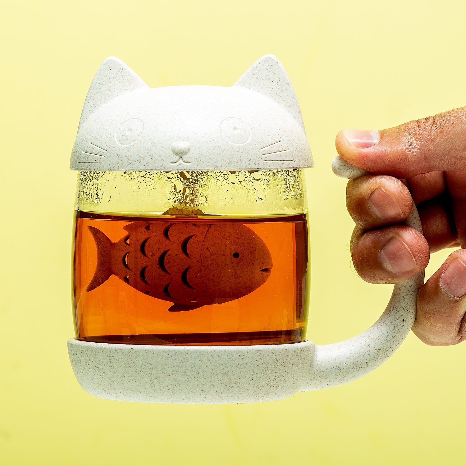 Katzen-Teetasse mit Infuser