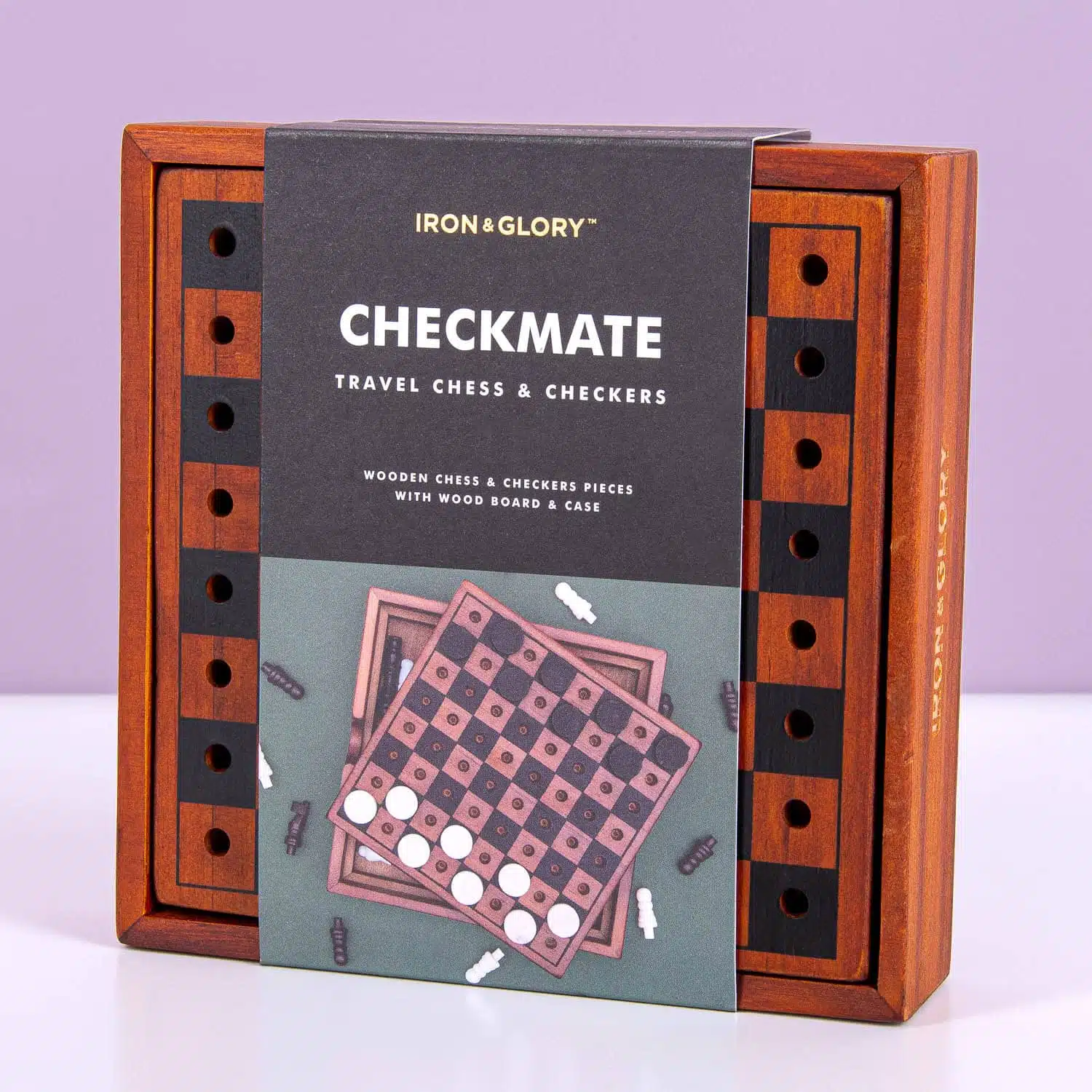 Hölzernes Dame- und Schachspiel