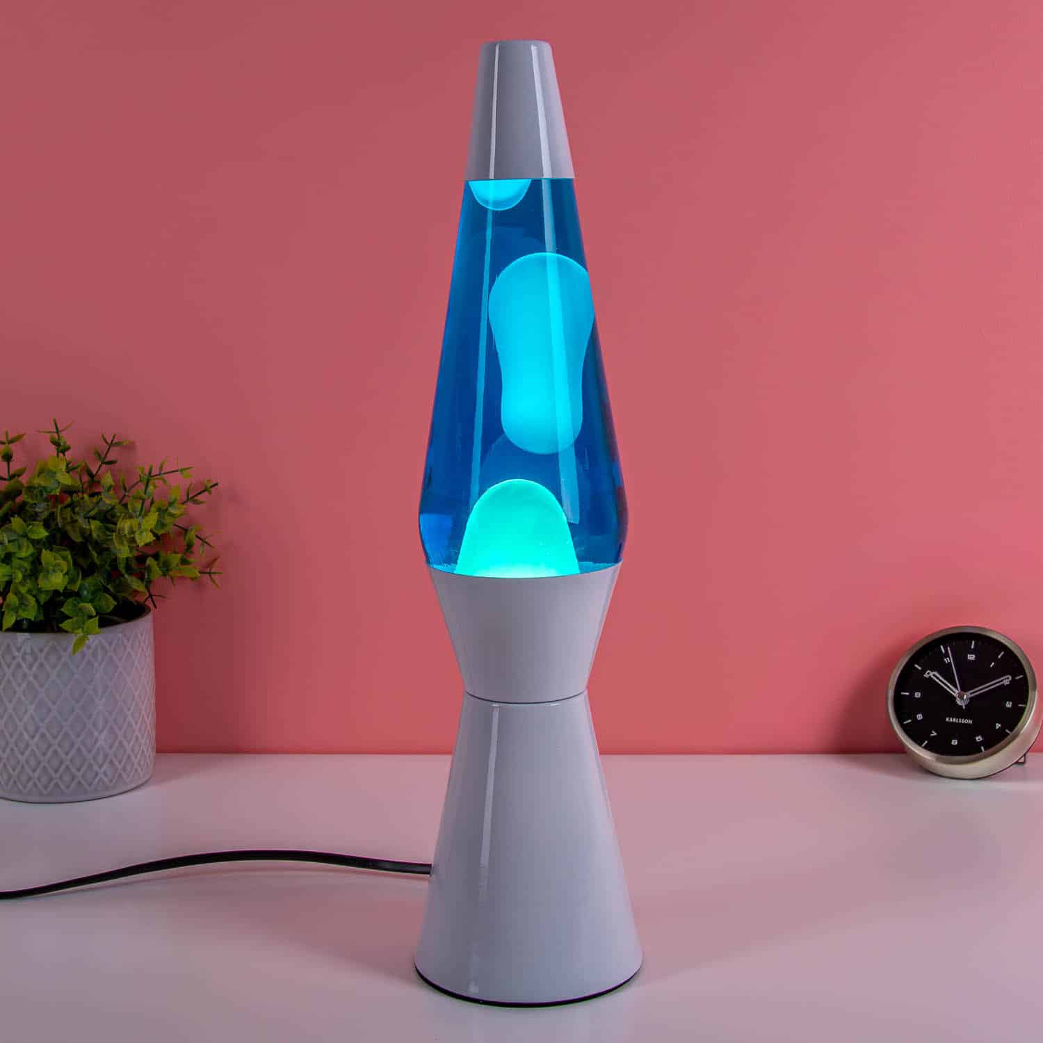 Bullet Lavalampe Weiß mit weißem Wachs