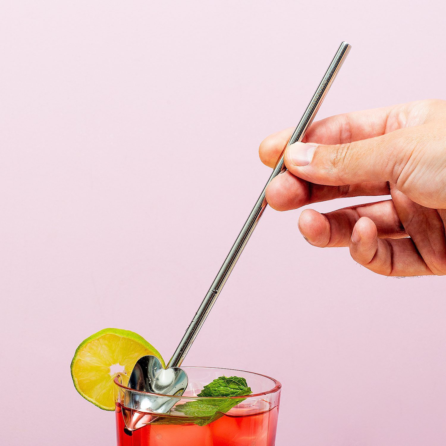 Herz-Cocktaillöffel mit Strohhalm