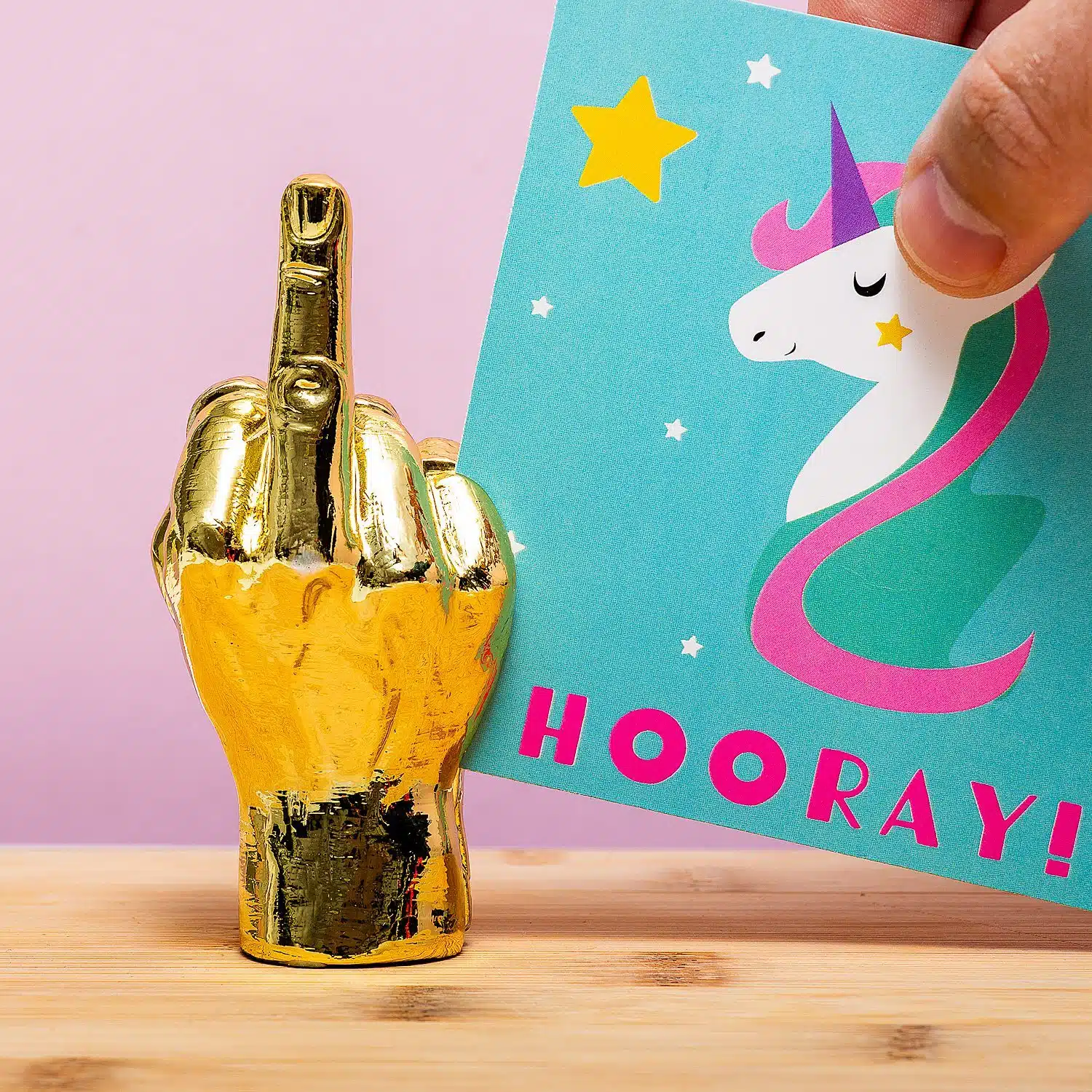 Mittelfinger Fotohalter - Gold