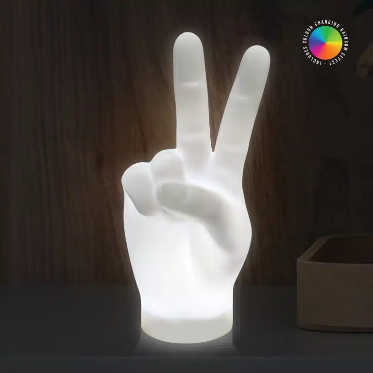 Peace-Handzeichen-Lampe