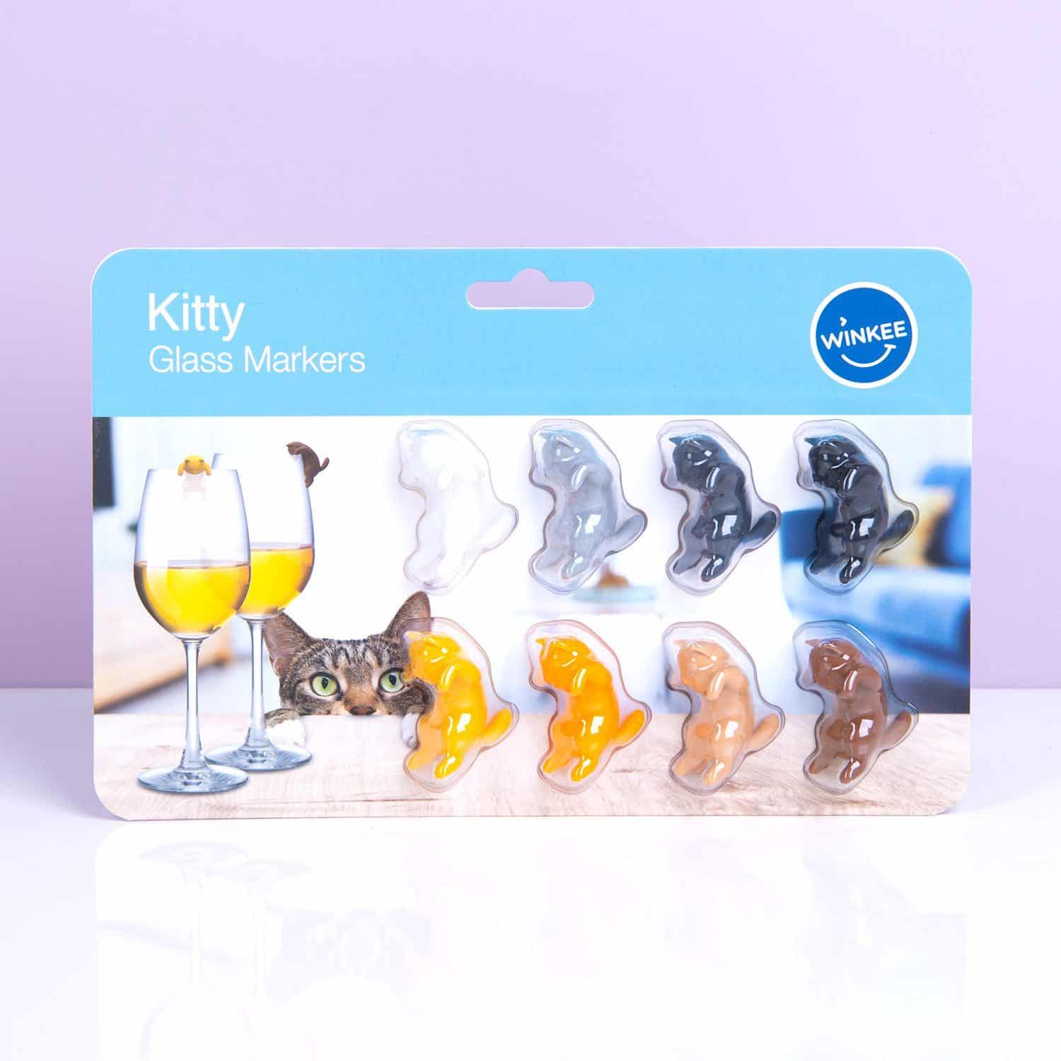 Katzen-Glasmarkierer (Set von 8)