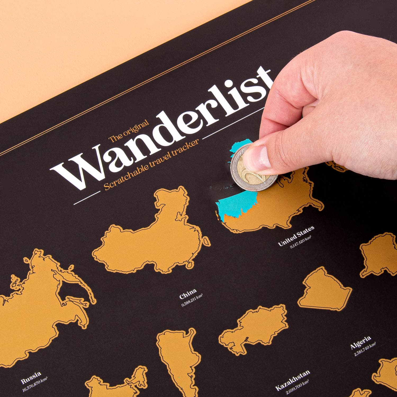 Wanderlist Länderposter mit Rubbelfolie