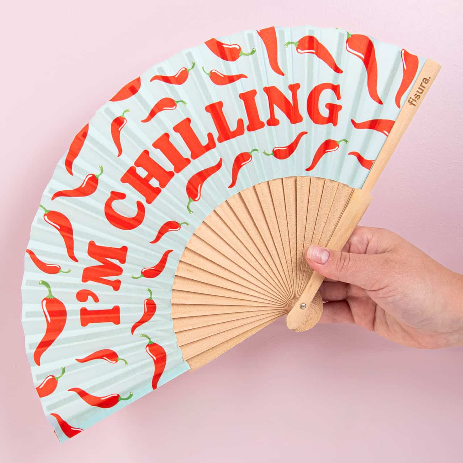 Fächer I’m Chilling aus Holz