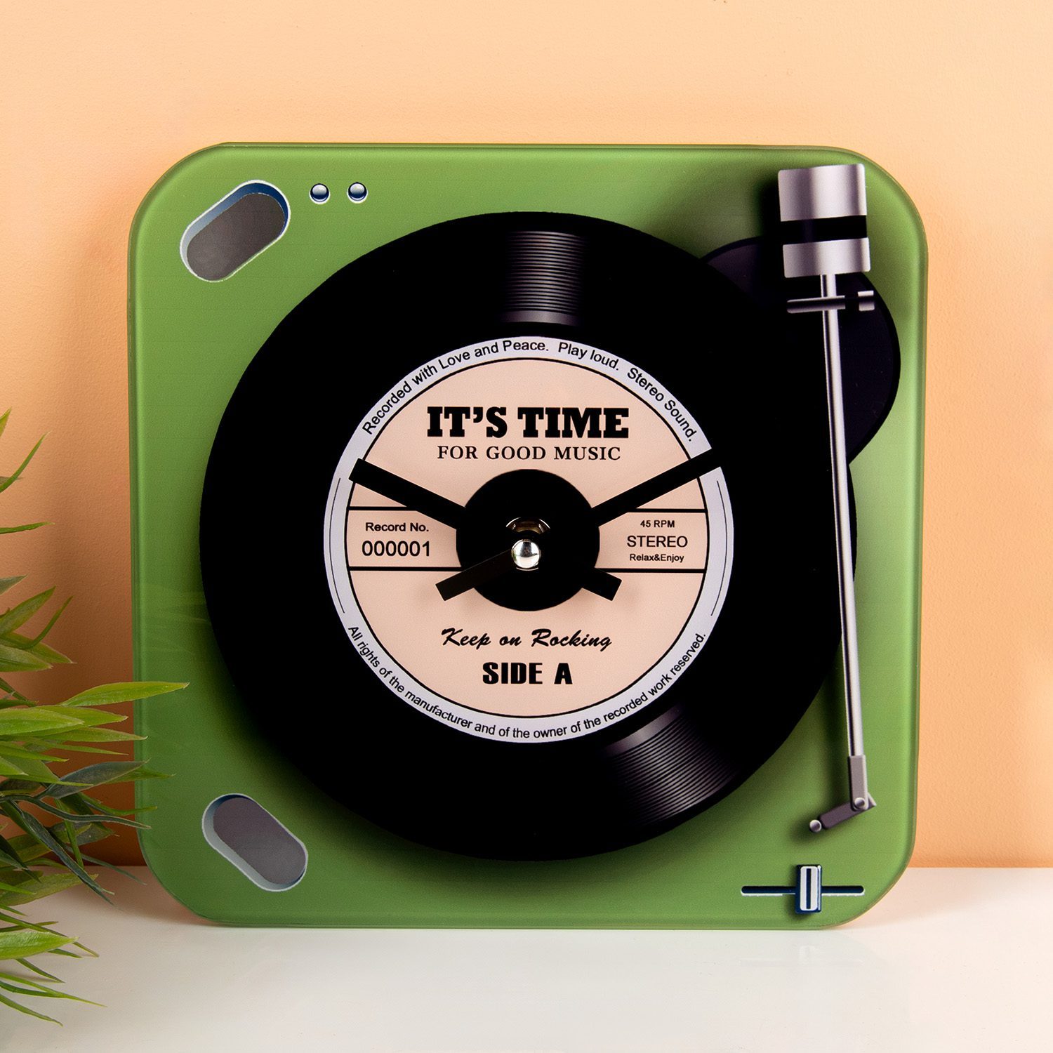 Retro Plattenspieler Uhr