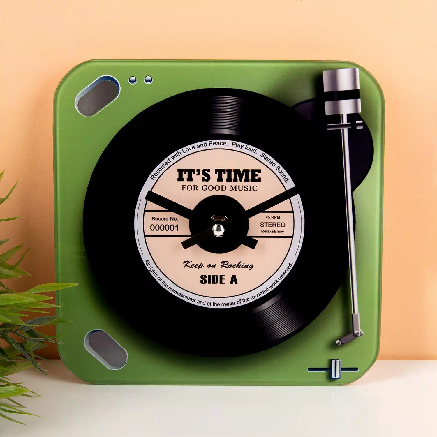 Retro Plattenspieler Uhr