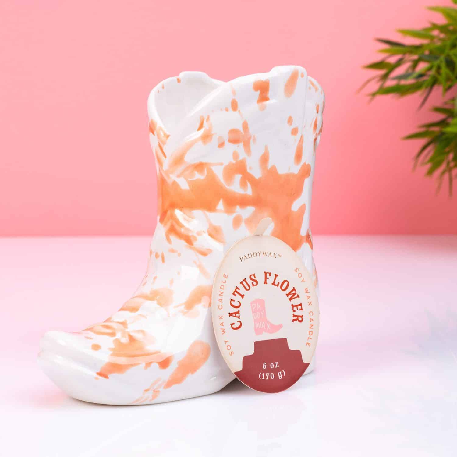 Cowboystiefel Duftkerze - Rosa