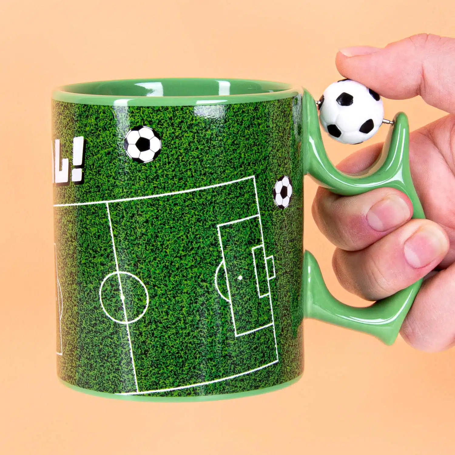 Fußball Tasse mit drehbarem Ball