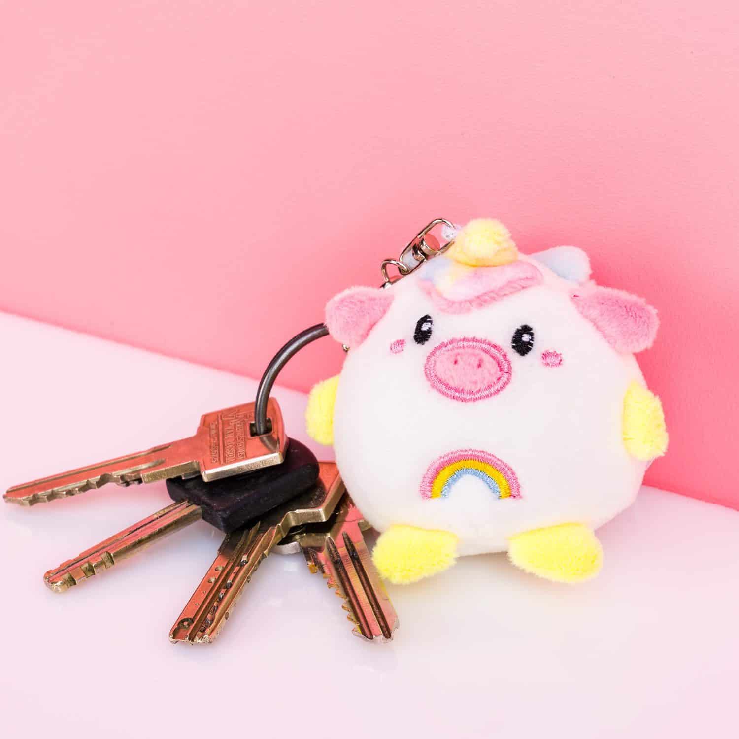 Einhorn-Kuscheltier-Schlüsselanhänger