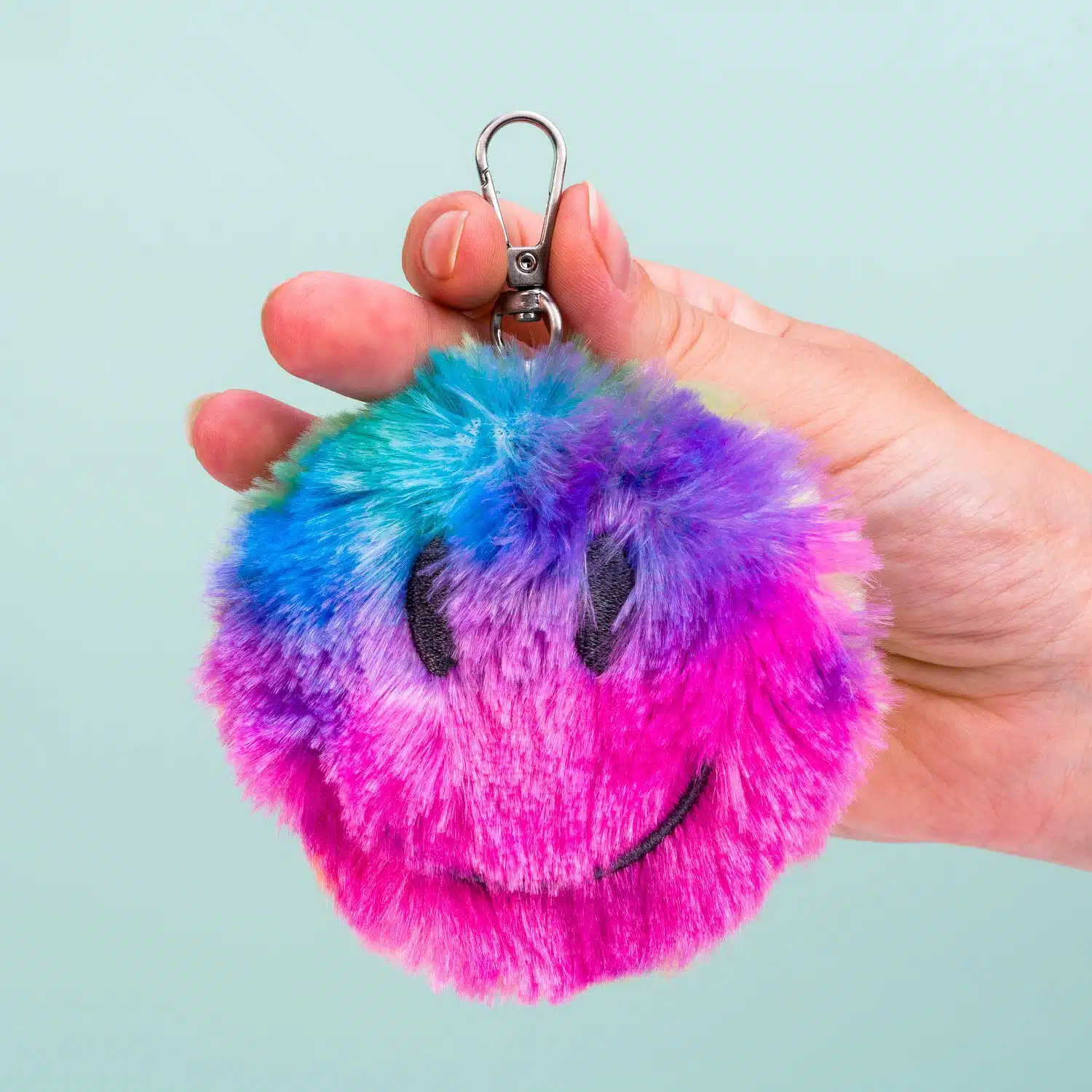 Knuffel-Schlüsselanhänger - Regenbogen smiley