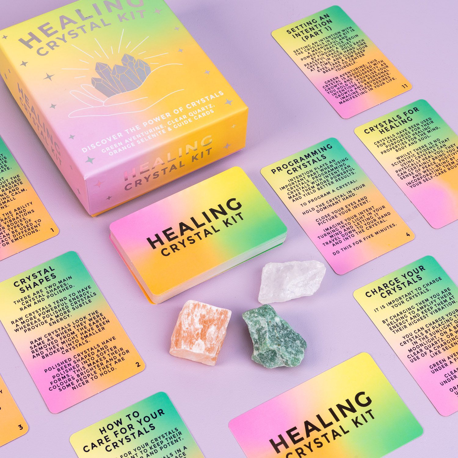 Heilende Kristallset mit drei Steinen