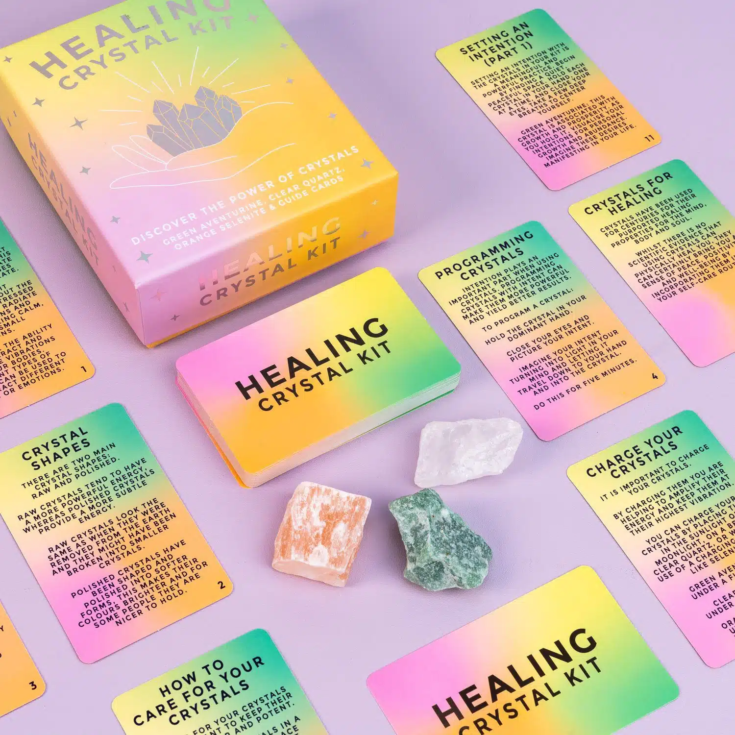 Heilende Kristallset mit drei Steinen