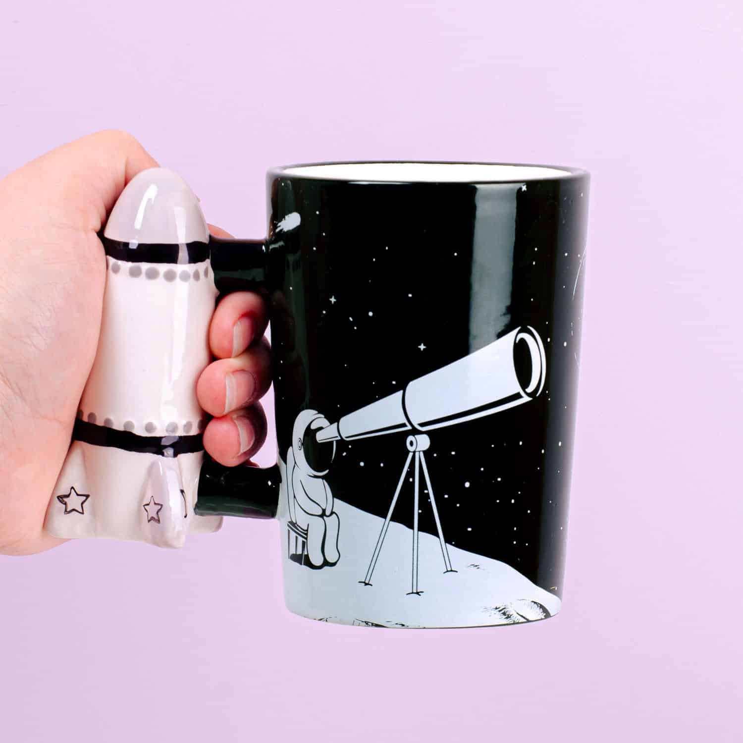 Space Tasse mit Raketen-Henkel