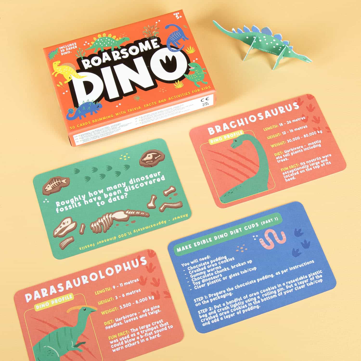 Roarsome Dino-Trivia-Karten fรผr Kids