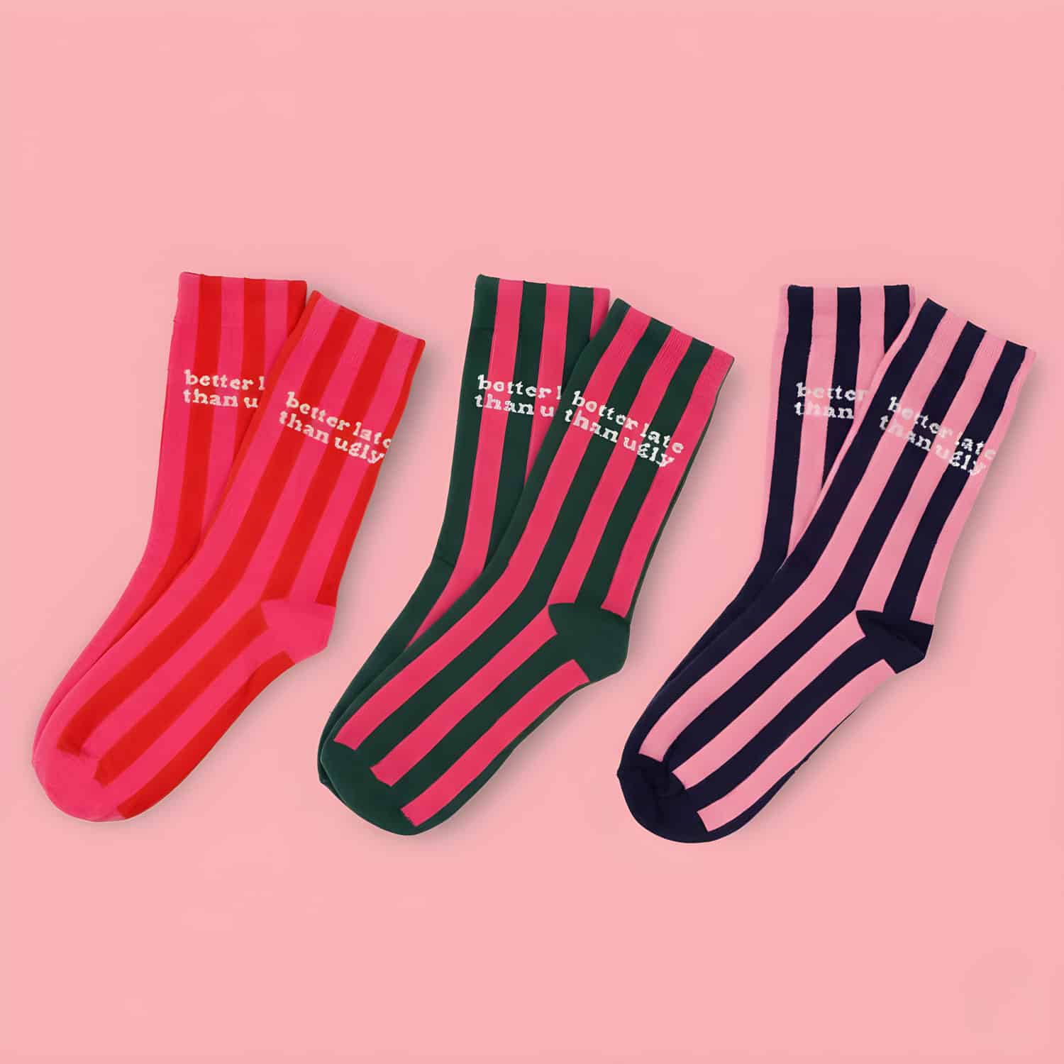 Better Late Than Ugly Socken (3 Paar)