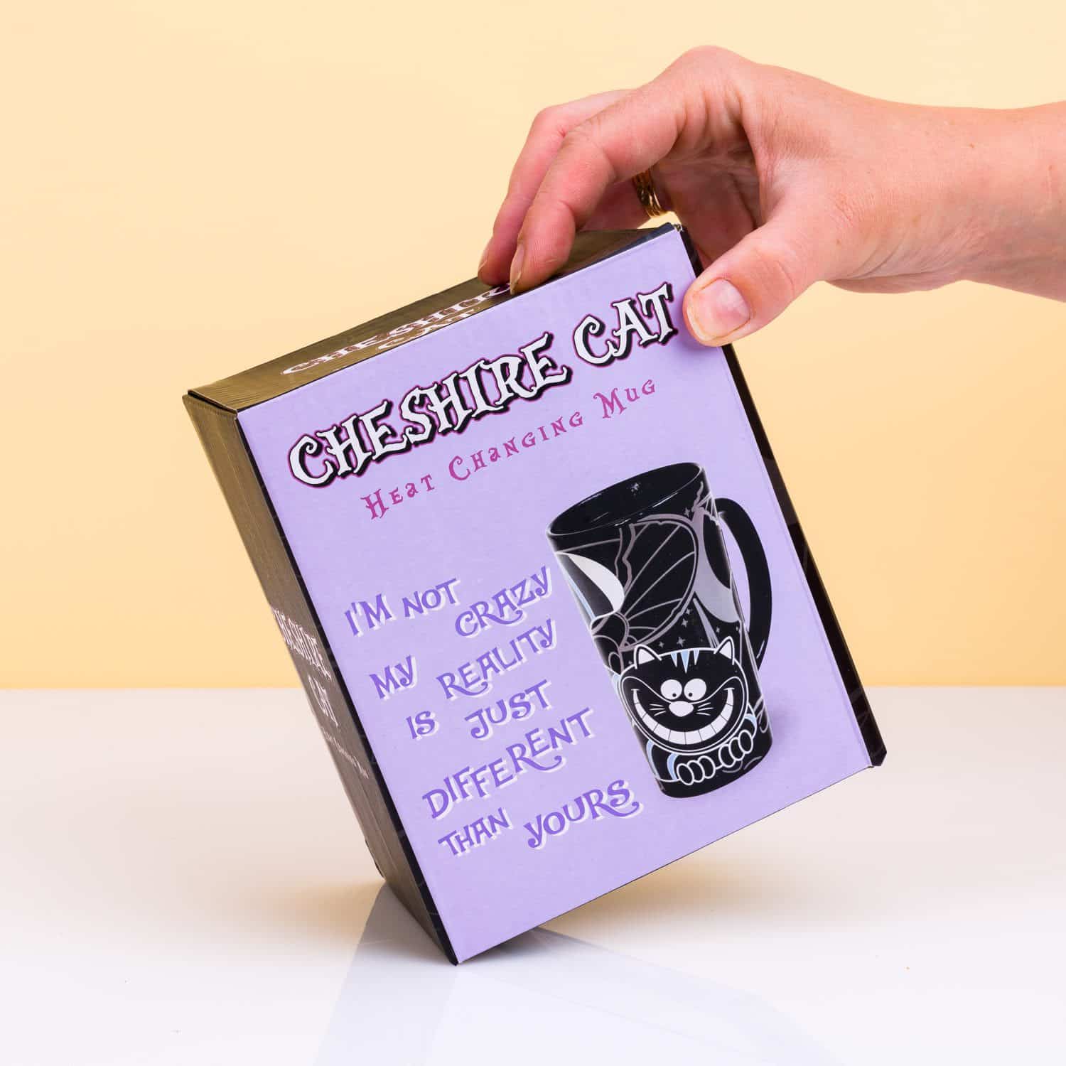 Hitzeempfindlicher Becher mit Grinsekatze