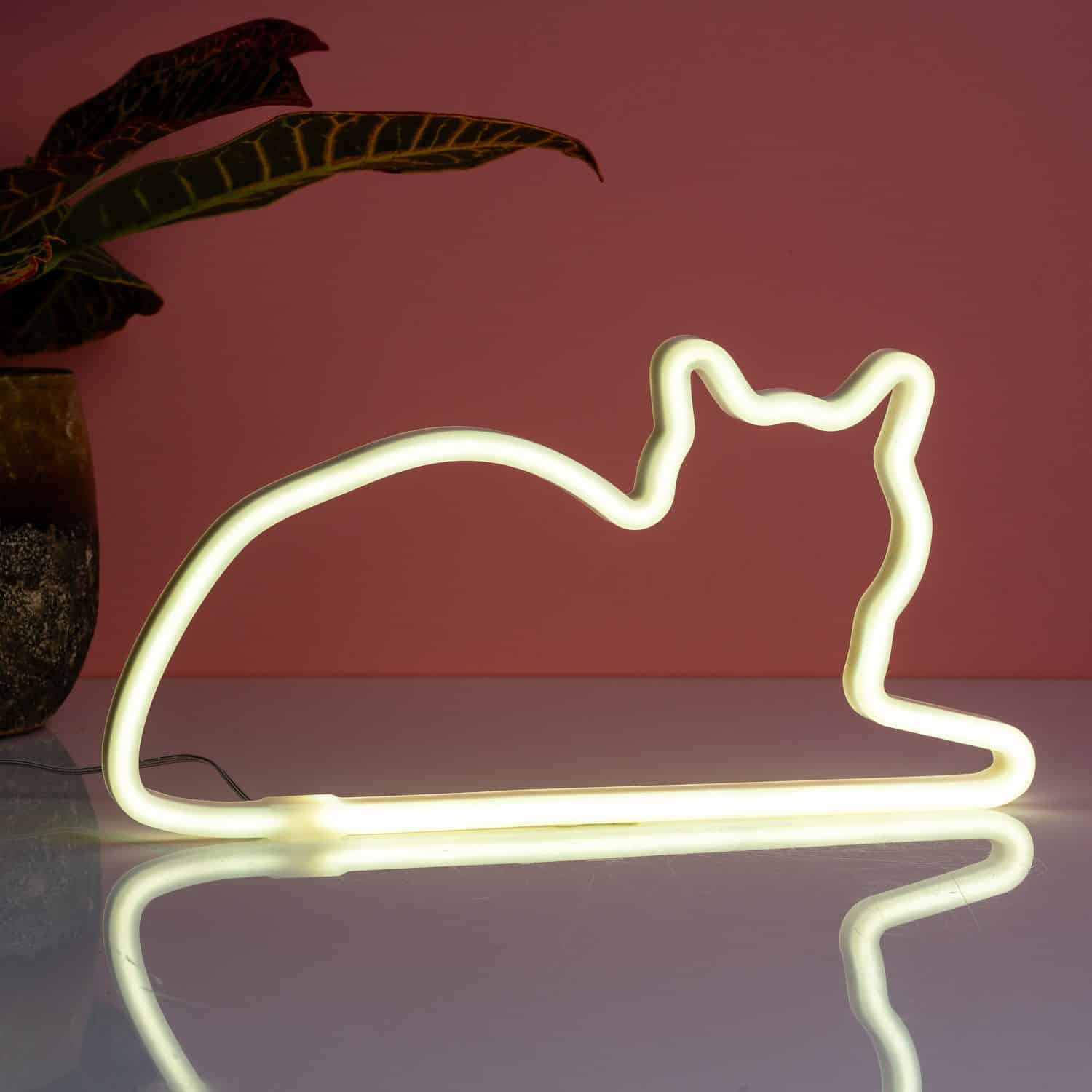 Neon-Katzenlampe