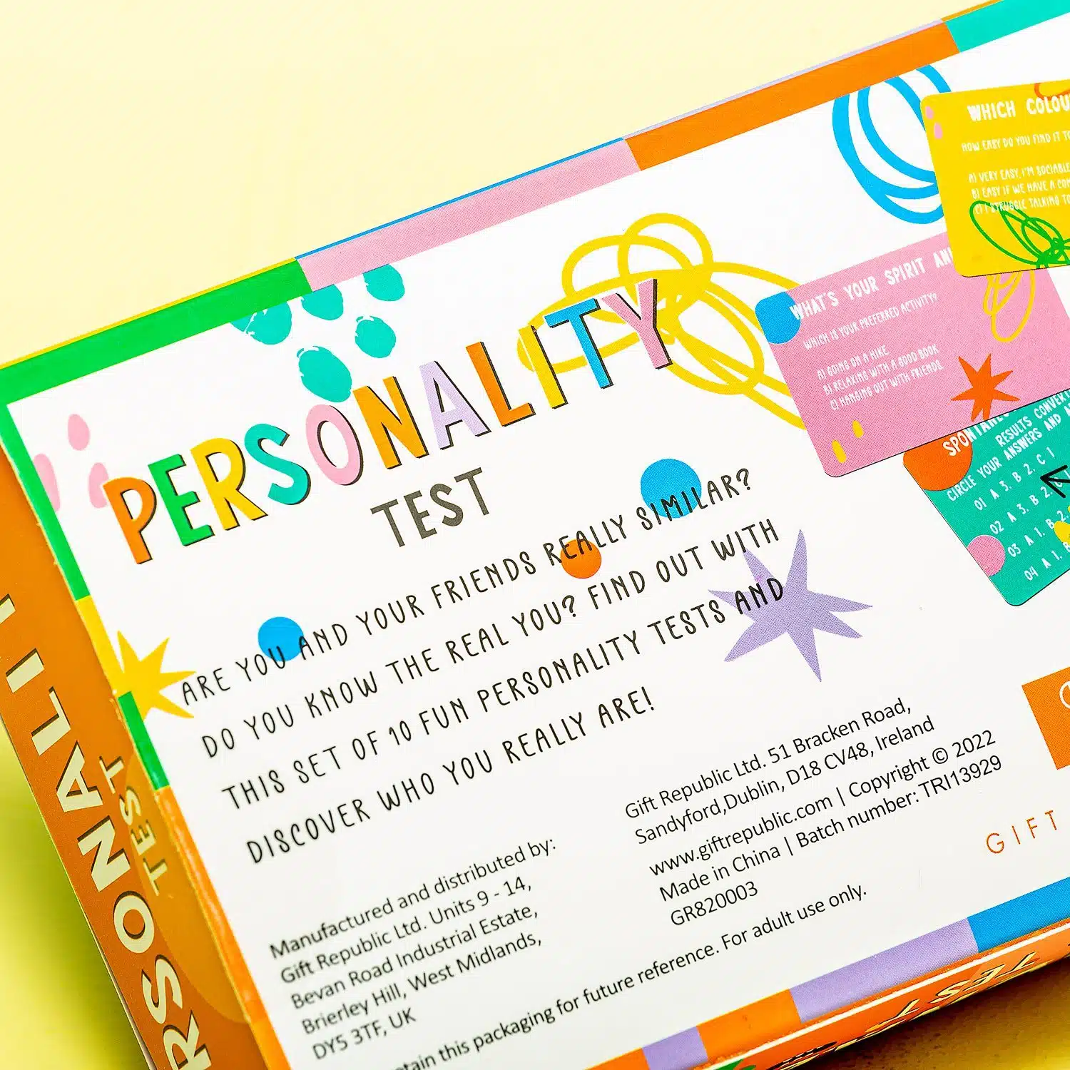 Persönlichkeitstestkarten