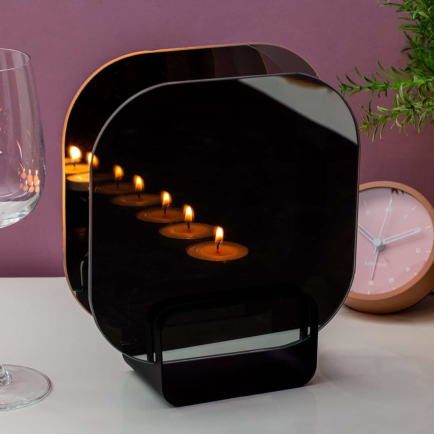 Schwarzer Infinity-Teelichthalter