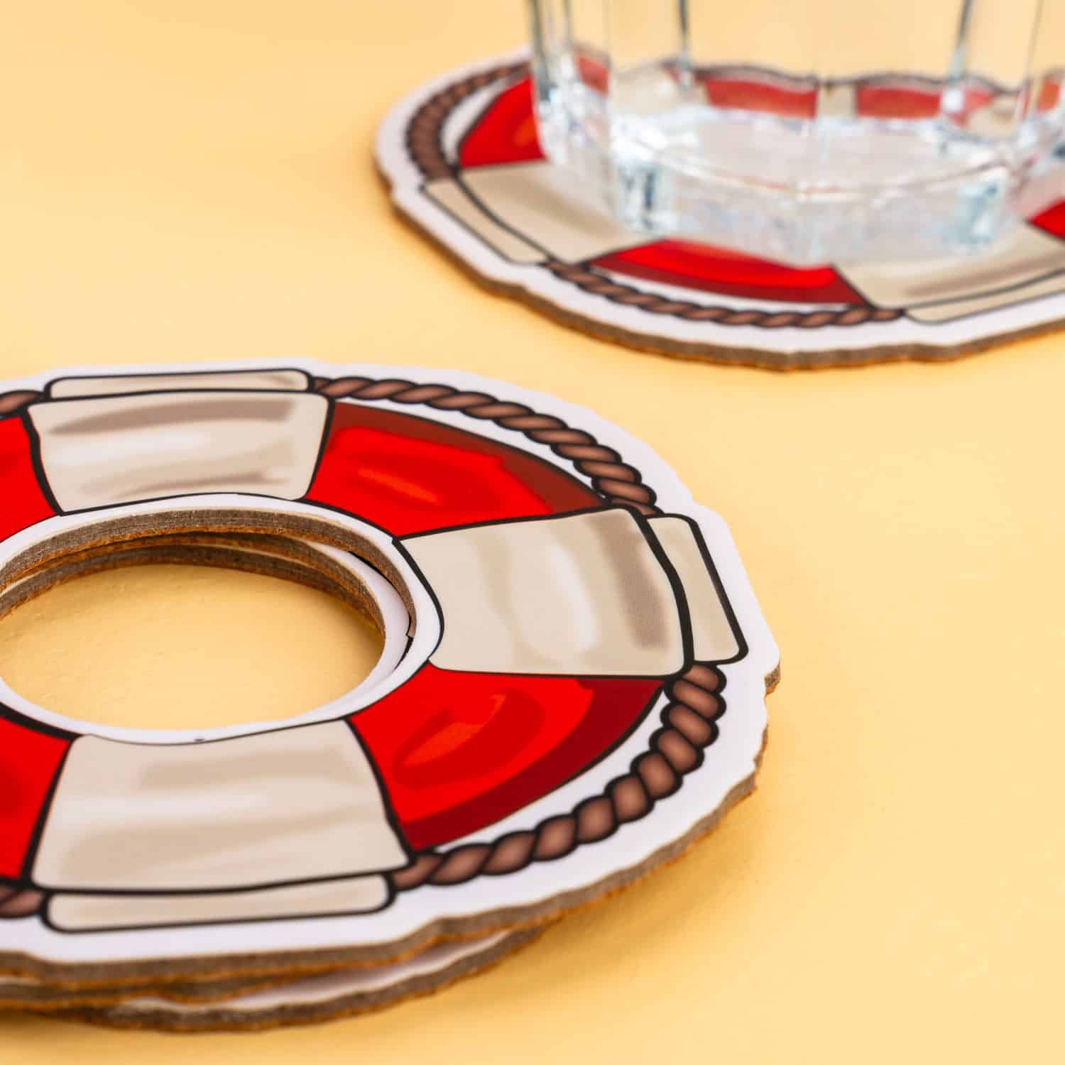 Rettungsring-Untersetzer (4er-Set)