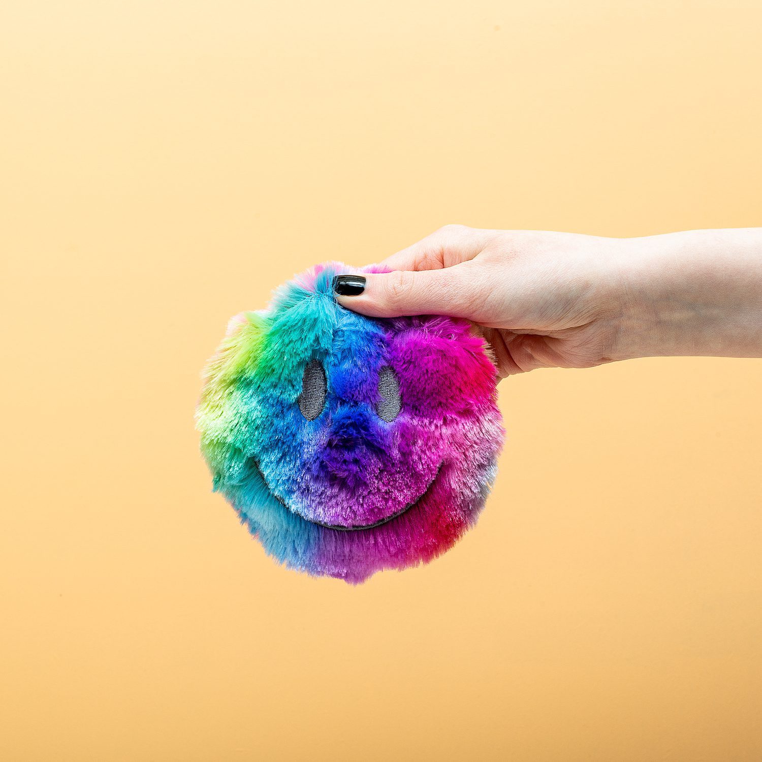 Regenbogen-Smiley-Wärmekissen – Klein