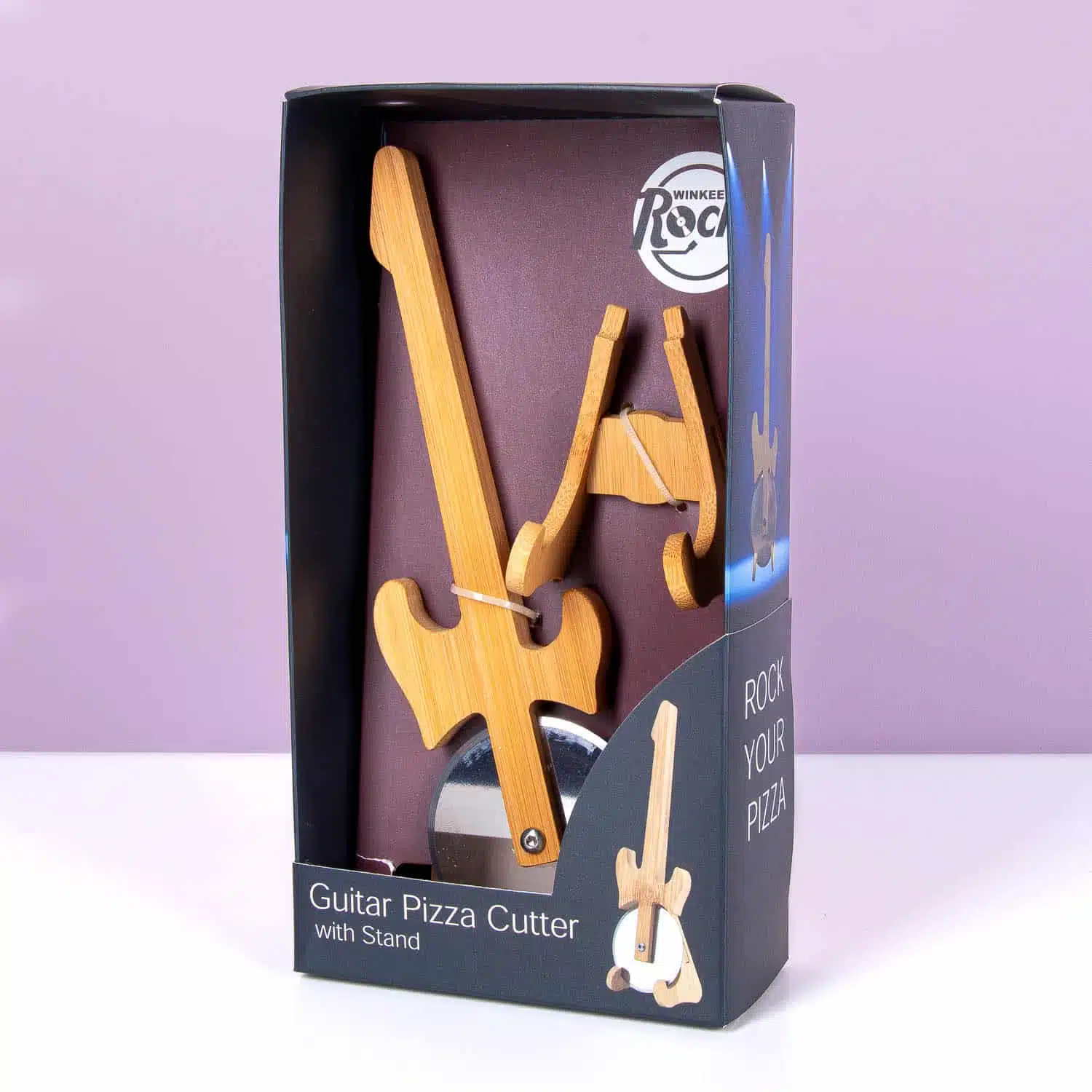 Gitarren-Pizzaschneider mit Ständer