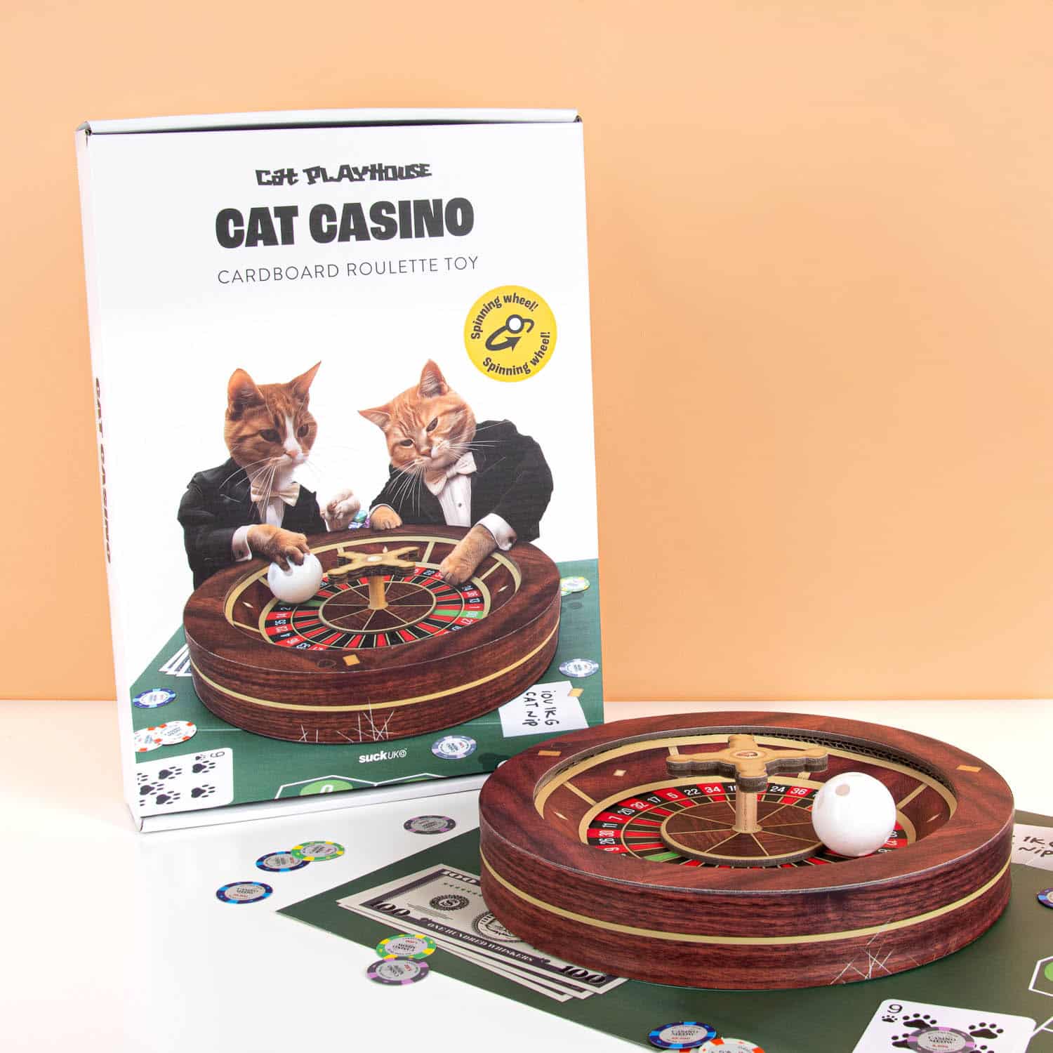 Roulette-Kratzspiel für Katzen