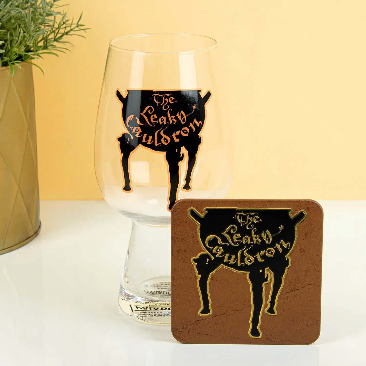 Harry Potter The Leaky Cauldron Glas und Untersetzer