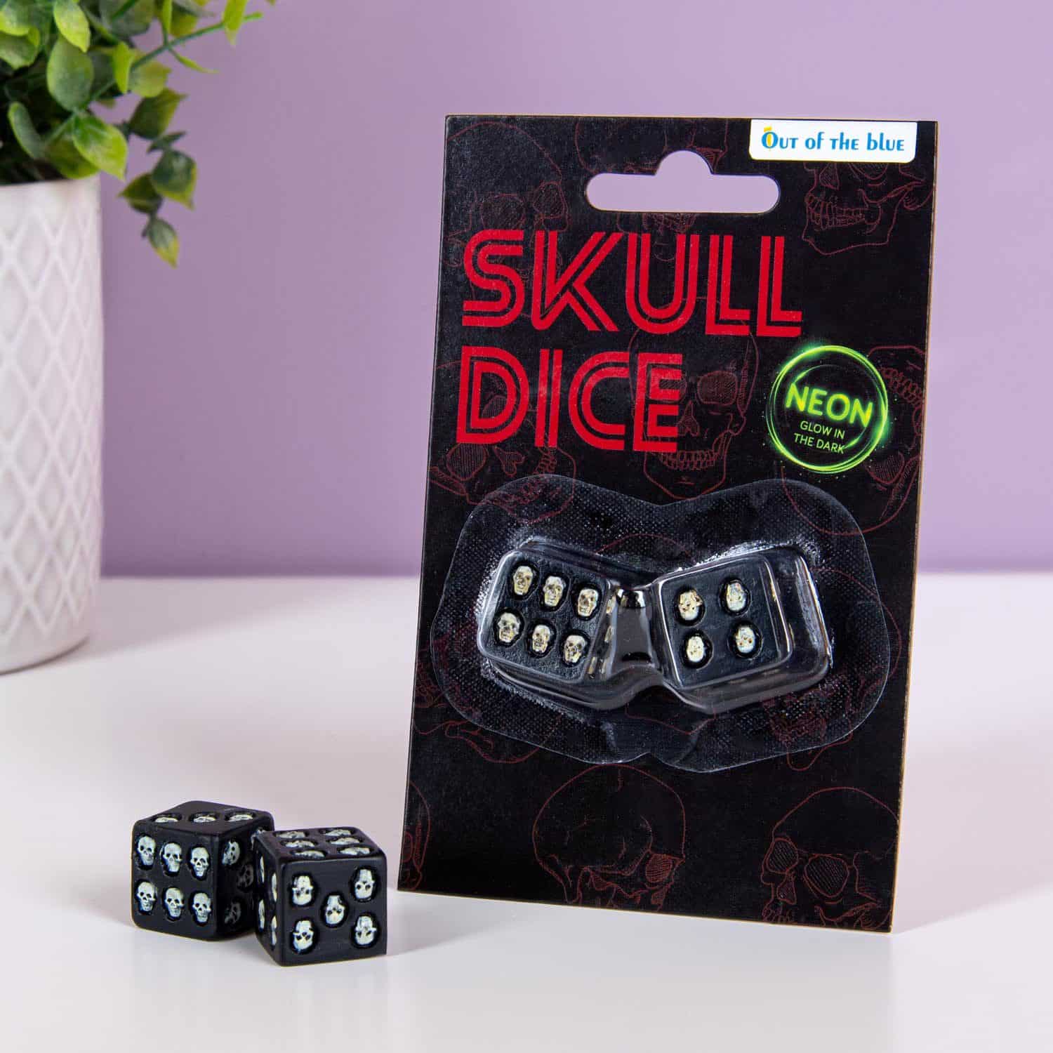 Glow-in-the-Dark-Schädelwürfel (Set mit 2)