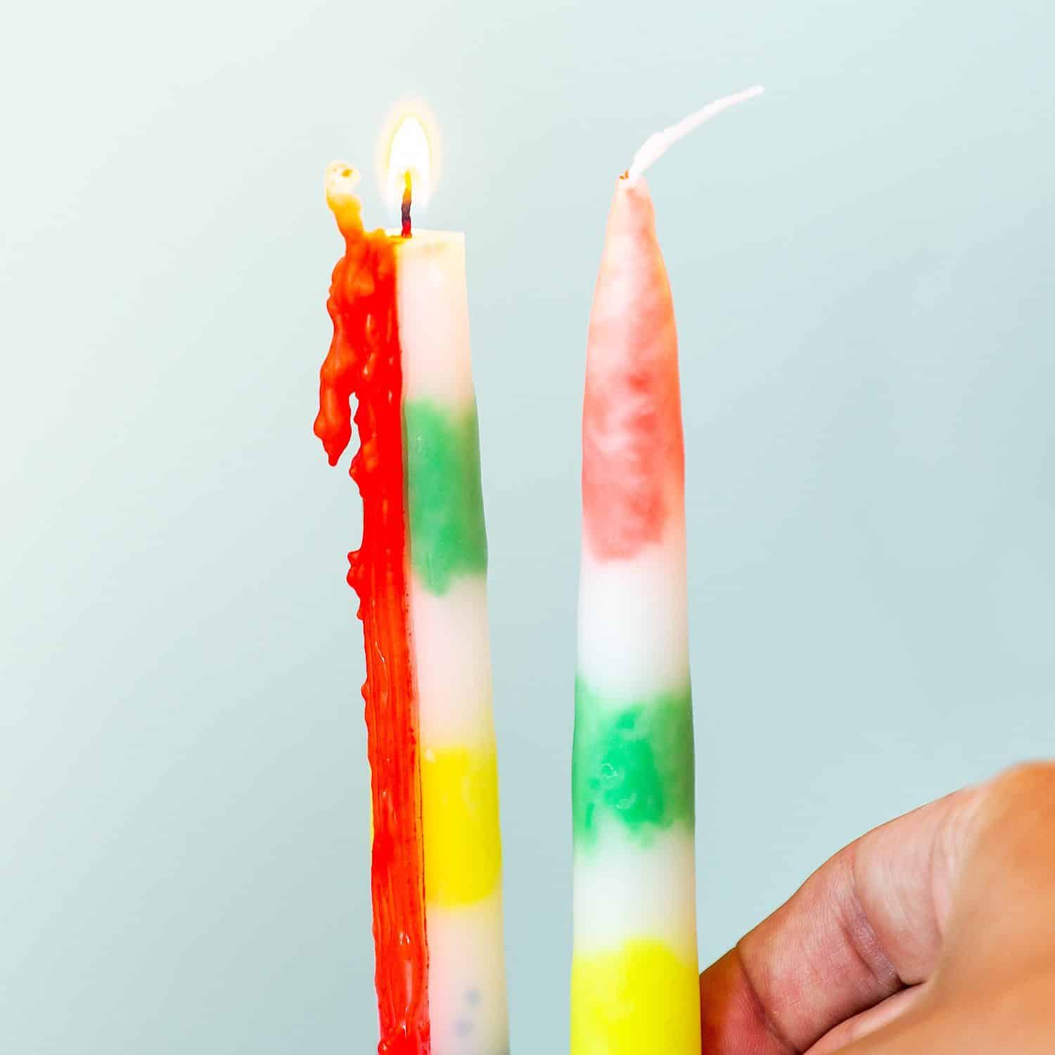 Regenbogen-Tropfkerze (Set von 2)