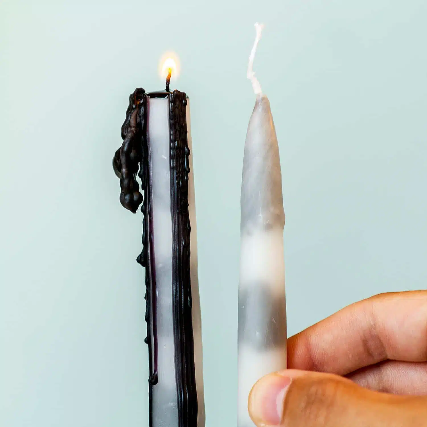 Regenbogen-Tropfkerze (Set von 2) - Schwarz