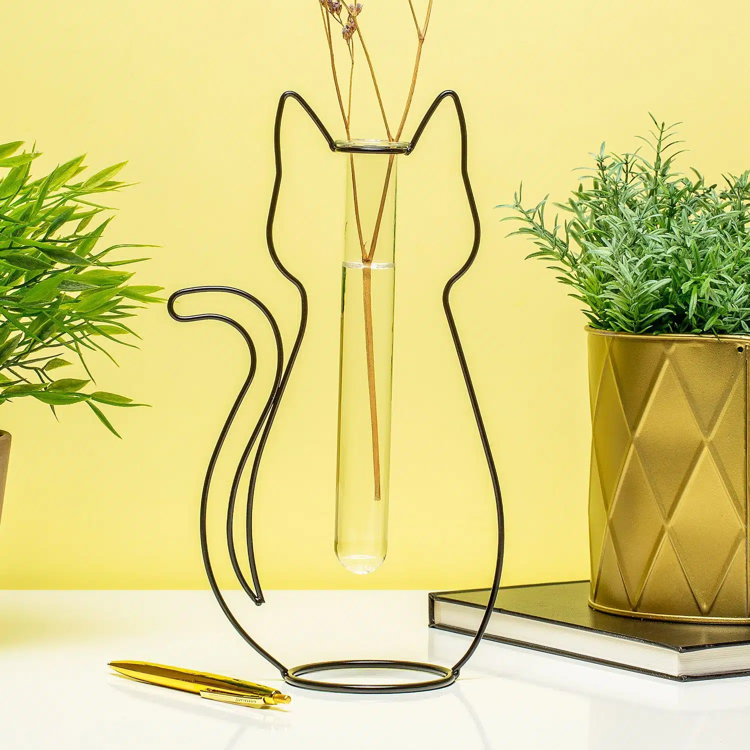 Silhouette-Drahtvase - Katze