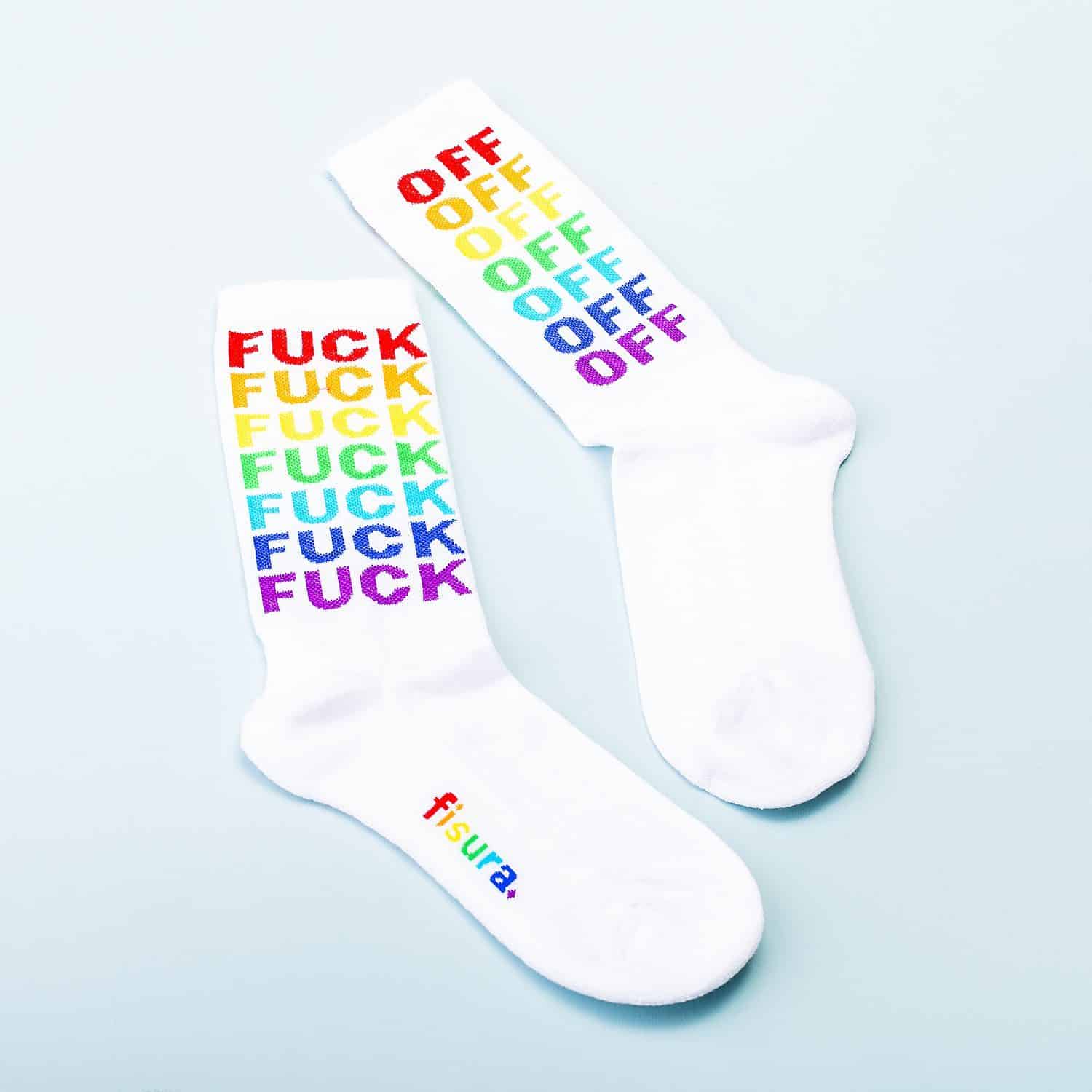 Fuck Off Socken - Regenbogen