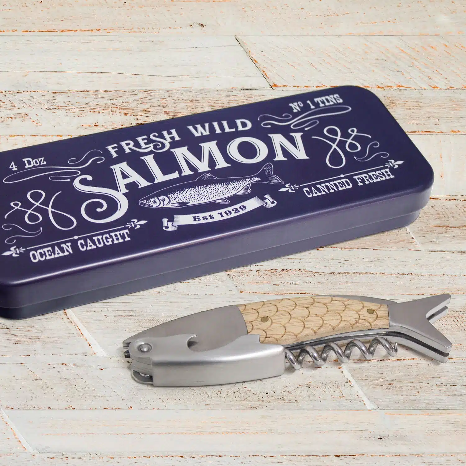 Lachs Korkenzieher in Geschenkbox