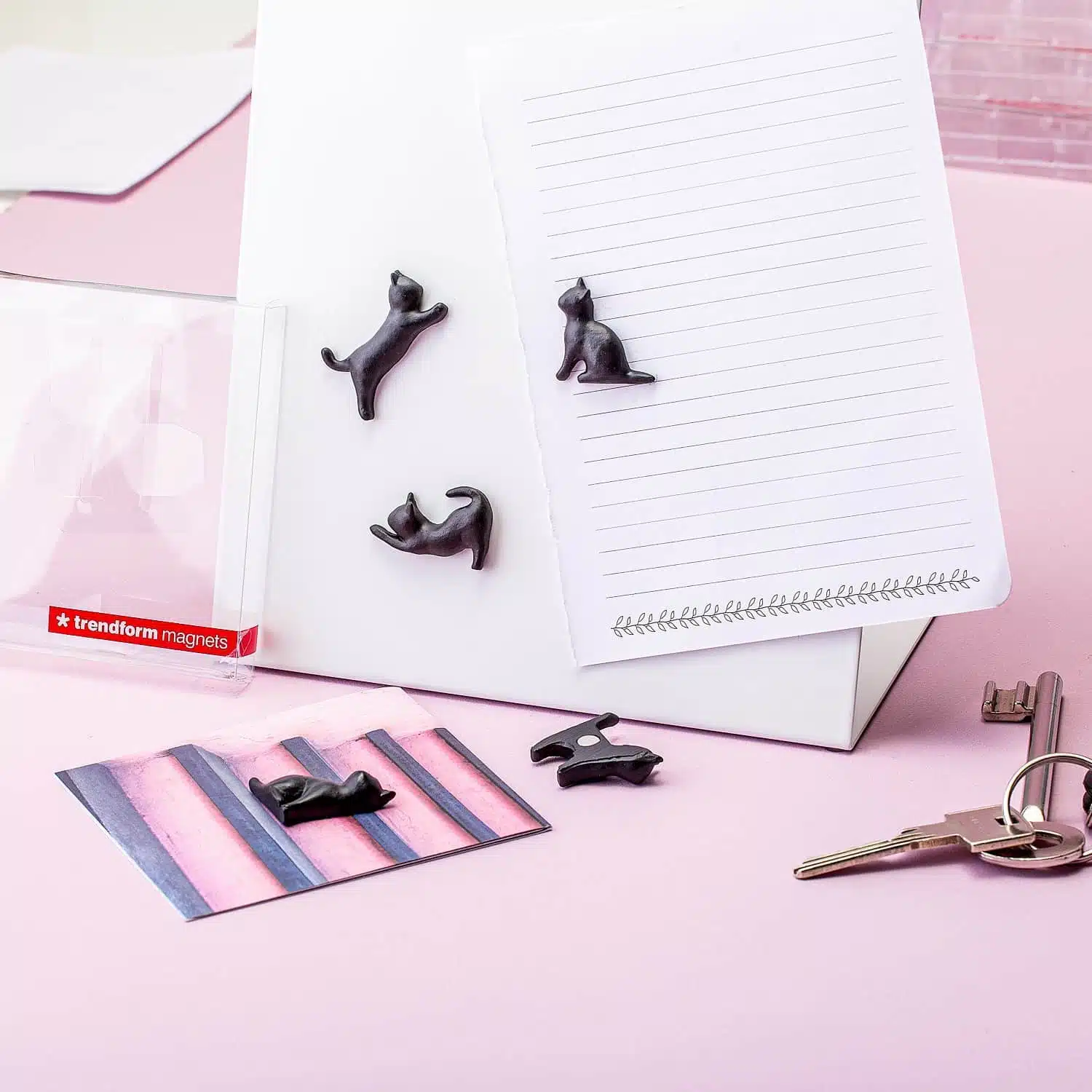 Schwarze Katzenmagnete (Set aus 5)