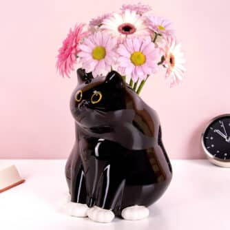 Schwarze Katze Vase