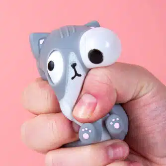 Kat stressbal met uitpuilende ogen