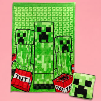 Minecraft Creeper kussen en deken in één