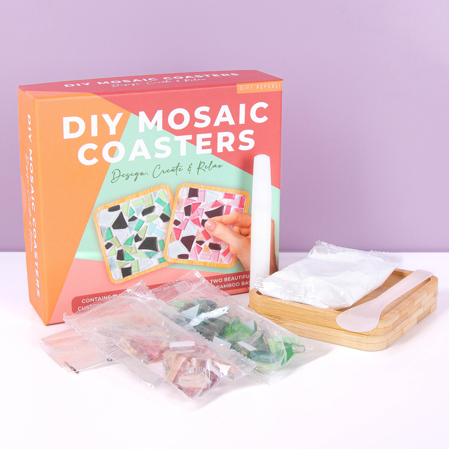 DIY mozaรฏek onderzetters (set van 2)