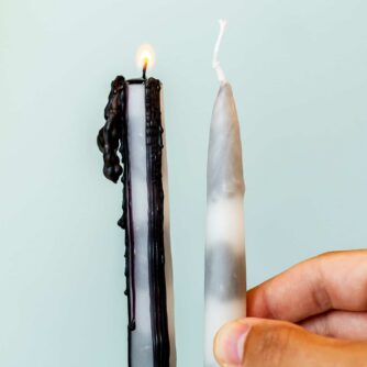 Regenbogen-Tropfkerze (Set von 2) - Schwarz